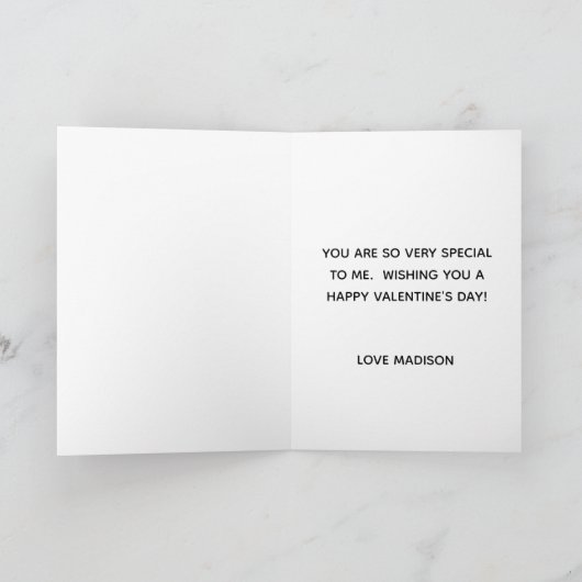 Valentijnsdag Unicorn Paars Roze Glitter Naam Feestdagen Kaart (Binnen)