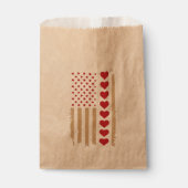 Valentijnsdag US Flag Hearts Bedankzakje (Voorkant)