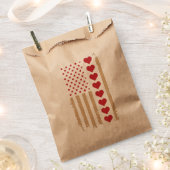 Valentijnsdag US Flag Hearts Bedankzakje (Geknipt)