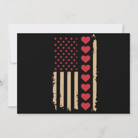 Valentijnsdag US Flag Hearts Kaart (Voorkant)