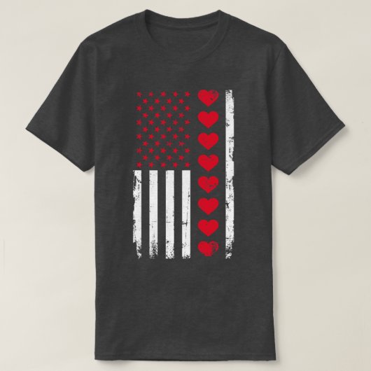 Valentijnsdag US harten T-shirt (Design voorkant)