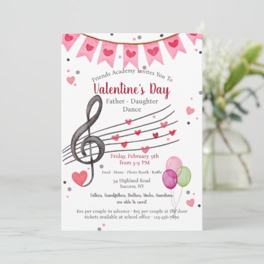 Valentijnsdag Vader Dochter Dance Kaart (Staand voorkant)