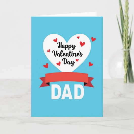 Valentijnsdag Vader Hartjes Kaart (Voorkant)
