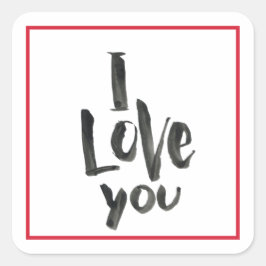 Valentijnsdag Vakantie Ik Hou Van Je Decoratie Vierkante Sticker