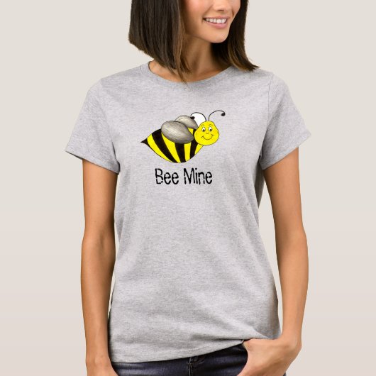 Valentijnsdag van bijen (BE) Mine gele borst T-shirt (Voorkant)