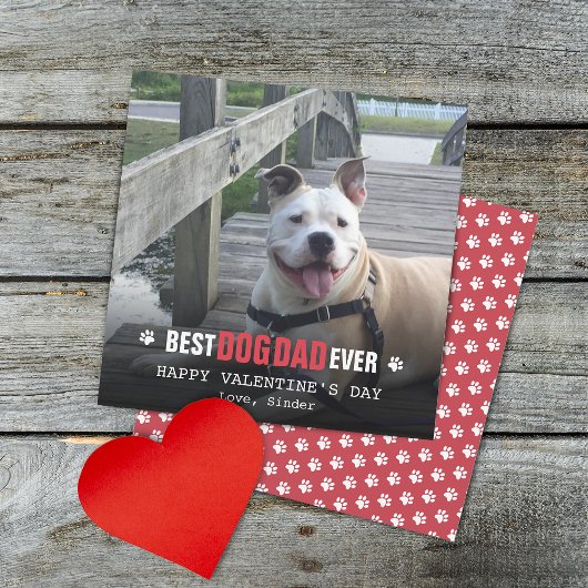 Valentijnsdag van de Dog Photo Flat Feestdagenkaart