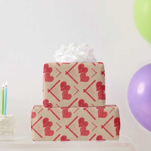 Valentijnsdag van de rode hartslag cadeaupapier (Feestgeschenken)