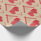 Valentijnsdag van de rode hartslag cadeaupapier (Hoek)