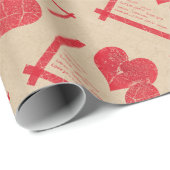 Valentijnsdag van de rode hartslag cadeaupapier (Rol Hoek)