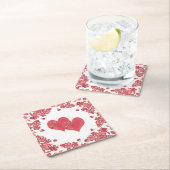 Valentijnsdag van de rode hartslag kartonnen onderzetters (Insitu)