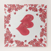 Valentijnsdag van de rode hartslag legpuzzel (Horizontaal)