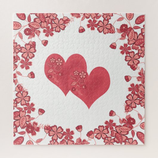Valentijnsdag van de rode hartslag legpuzzel (Verticaal)
