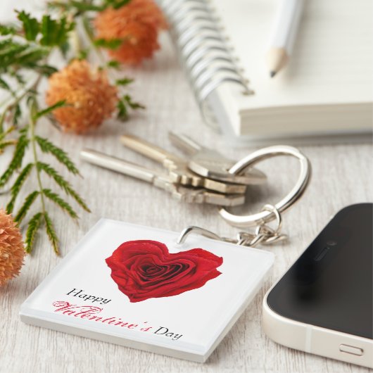 Valentijnsdag van de rode rode rode rozenrog in de sleutelhanger (Voorkant Rechts)