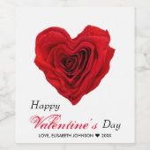 Valentijnsdag van de rode rode rode rozenrog in de wijn etiket (Enkel label)