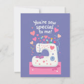 Valentijnsdag van de Schattigee naaimachine Notitiekaartje (Voorkant)