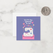 Valentijnsdag van de Schattigee naaimachine Notitiekaartje (Voorkant / Achterkant in situ)