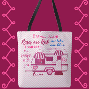 Valentijnsdag van de  travelaanhangwagen tote bag