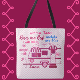 Valentijnsdag van de travelaanhangwagen tote bag