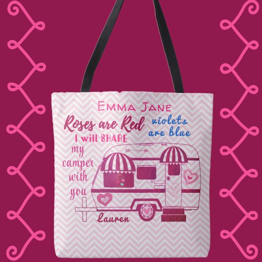 Valentijnsdag van de  travelaanhangwagen tote bag