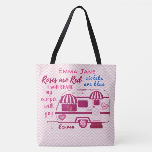 Valentijnsdag van de travelaanhangwagen tote bag (Voorkant)