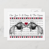 Valentijnsdag van de visliefde kussen feestdagenkaart (Voorkant / Achterkant)