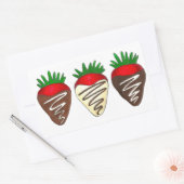 Valentijnsdag van door chocolade gedekte aardbeien rechthoekige sticker (Envelop)
