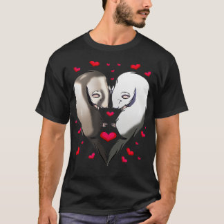 Valentijnsdag van ferret Couple Cute Animal T-shirt