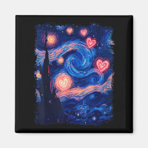 Valentijnsdag Van Gogh Starnacht Hart Overeenkomst Magneet