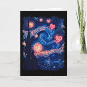 Valentijnsdag Van Gogh Sterrennacht Hart Bijpassen Kaart