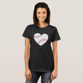 Valentijnsdag van het basisbalkhart voor honkbal t-shirt (Voorkant volledig)