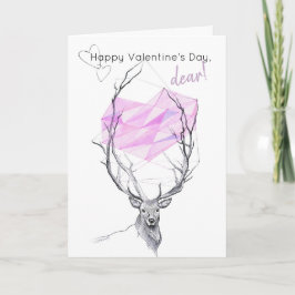 Valentijnsdag van het diepe en roze geometrische h feestdagen kaart