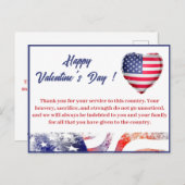 Valentijnsdag van het militair soldaat leger feestdagenkaart (Voorkant / Achterkant)