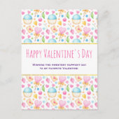 Valentijnsdag van het patroon van de Waterverf van Briefkaart (Voorkant)