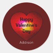 Valentijnsdag van het rode hart geometrische drieh ronde sticker (Voorkant)