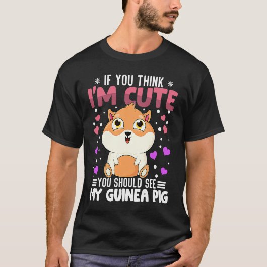 Valentijnsdag van het varkenshaar, cavia, bestemd  t-shirt (Voorkant)