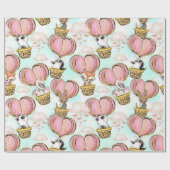 Valentijnsdag van heteluchtballondieren cadeaupapier (Vlak)