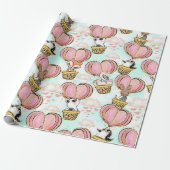 Valentijnsdag van heteluchtballondieren cadeaupapier (Uitgerold)