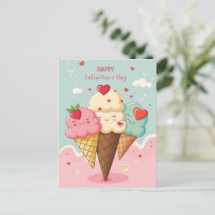 Valentijnsdag van ijscrème achteraf briefkaart