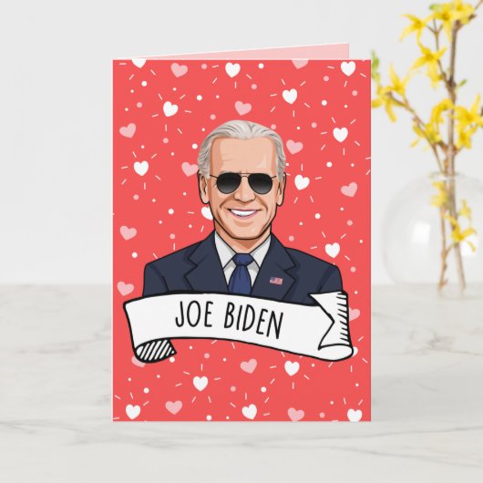 Valentijnsdag van Joe Biden Kaart (Gele Bloem)