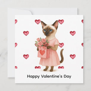 Valentijnsdag van Kattenmoeder met rode hart Feestdagenkaart