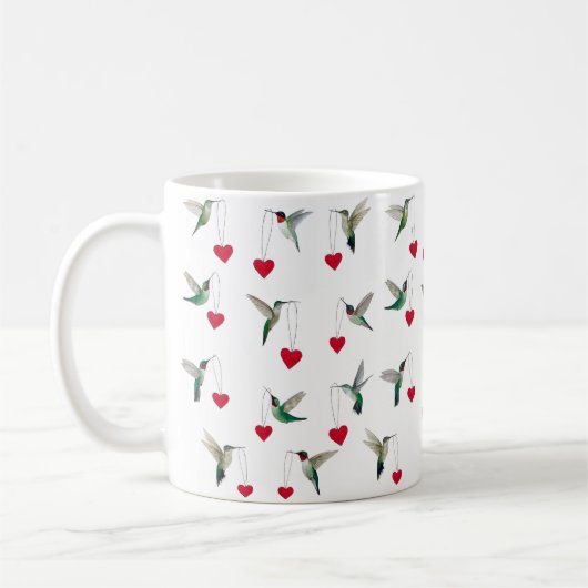 Valentijnsdag van kolibries koffiemok (Links)