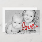 Valentijnsdag van Liefde - Rode Feestdagenkaart (Voorkant / Achterkant)