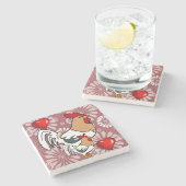 Valentijnsdag van marmer Stone Onderzetter Chicken (Zijkant)