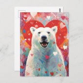 Valentijnsdag van poolBeer Briefkaart (Voorkant / Achterkant)