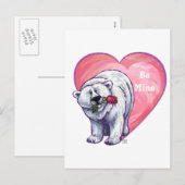 Valentijnsdag van poolBeer Feestdagenkaart (Voorkant / Achterkant)