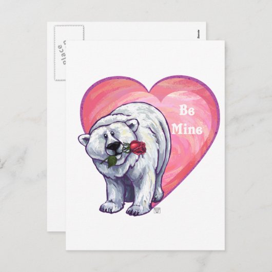 Valentijnsdag van poolBeer Feestdagenkaart (Voorkant / Achterkant)