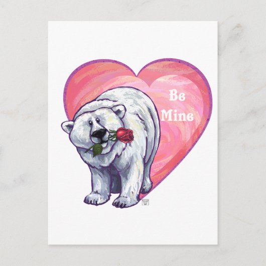 Valentijnsdag van poolBeer Feestdagenkaart (Voorkant)