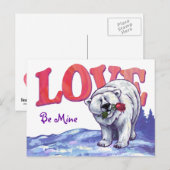 Valentijnsdag van poolBeer Feestdagenkaart (Voorkant / Achterkant)