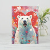 Valentijnsdag van poolBeer Feestdagenkaart (Staand voorkant)