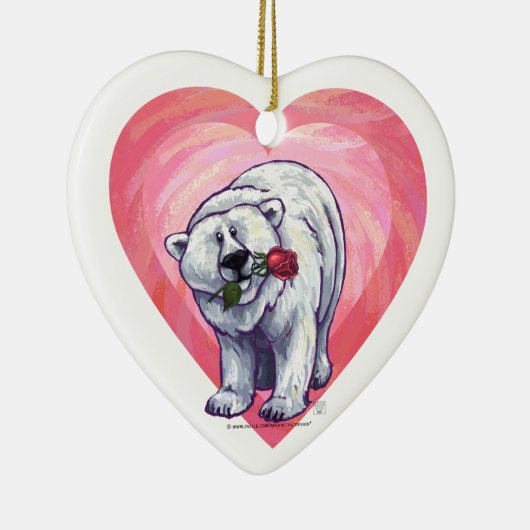 Valentijnsdag van poolBeer Keramisch Ornament (Rechts)